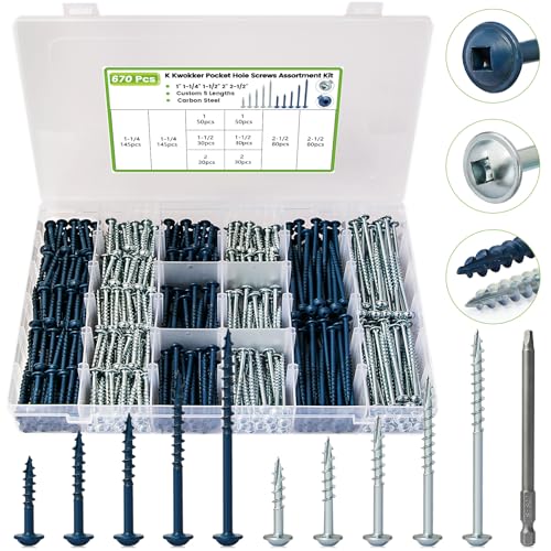 M2 M3 M4 Hex Socket Screws + #8 Pocket Hole Screws 1" to 2-1/2"