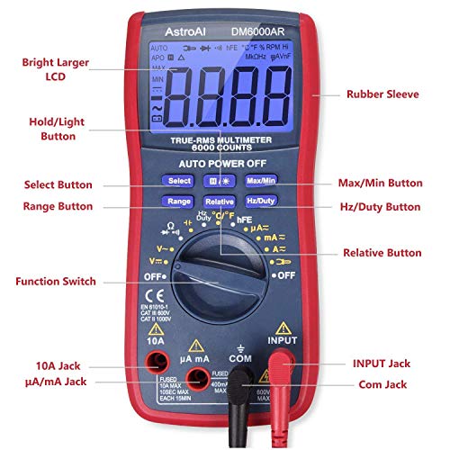 AstroAI Digital Multimeter Volt Meter 4000 Count and 6000 Count Bundle