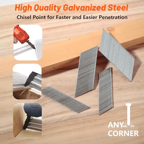 15 Gauge 34 Degree Angled Finish Nails 2-1/2" 1000-Pack Galvanized 2-1/2-1000
