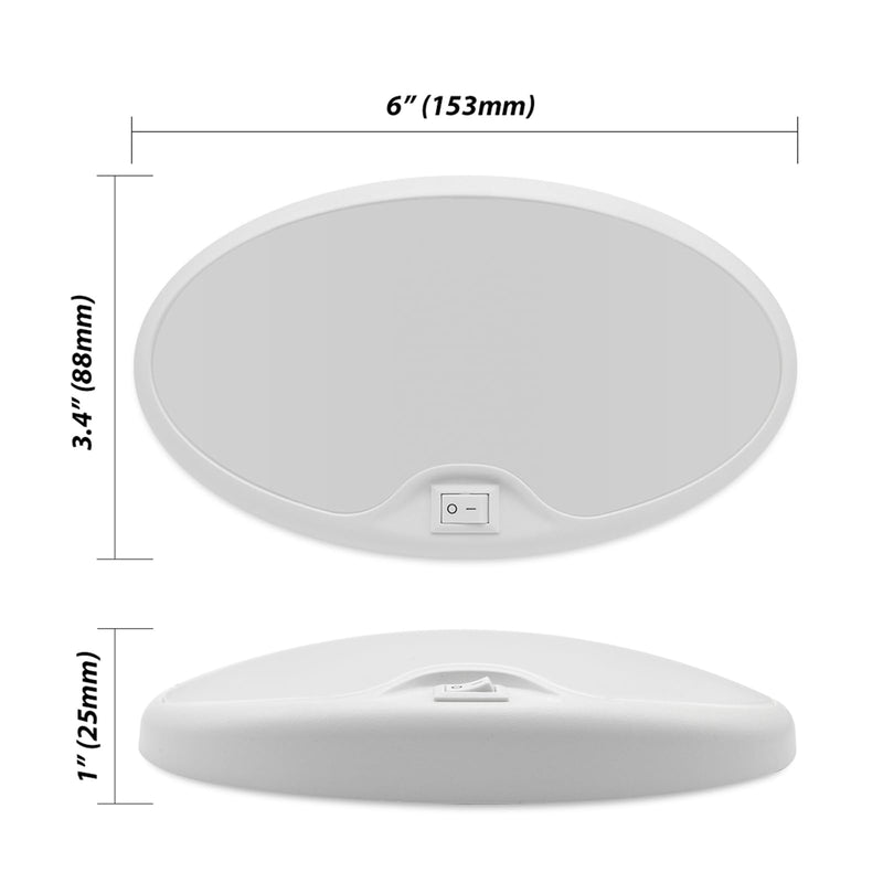 Dream Lighting 12V Led RV Ceiling Dome Light RV Interior Lighting for Trailer Camper with Switch, Cool White-5500K 390 Lumens E: 5500K-Cool White