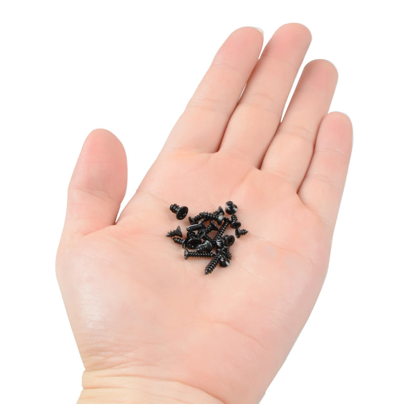 QTEATAK 300Pcs Black Laptop Notebook Computer Screw Replacement Kit Countersunk Self-Tapping Screws KA2 KA2.6 KA3