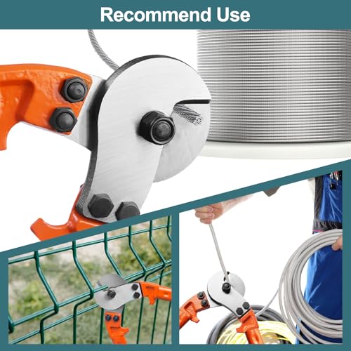 BLIKA 18'' Heavy Duty Cable Cutter, Steel Cable Cutter for Cable Railing, Cuts Up to 5/16" Stainless Steel Wire Rope, Copper and Aluminium Cables 18" 1
