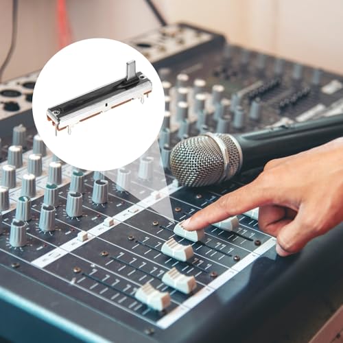 QUARKZMAN Sliding Potentiometers 10K Ohm Slide Potentiometer Single Linear 30 mm 7 Pins Electronic Potentiometer with Metal Handle Pack of 2 B10K