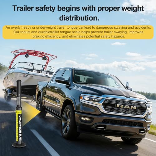 Trailer Tongue Weight Scale, Maximum Capacity 1800 lbs, Compatible with Various Coupler Sizes, Draw Weight Scale for Safe Trailers, Weight Distribution and Anti-sway.