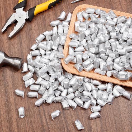BENECREAT 371pcs/1000g 0.75x0.39x0.39inch High Purity Aluminum Pellets, 99.6% Pure Aluminum Granules, Raw Aluminum Ingots Silver Color for Casting and Jewelry Making