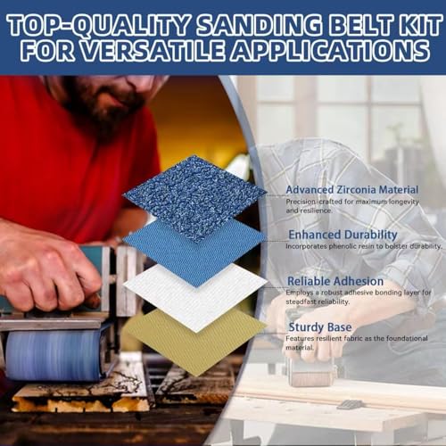 3x21 Inch Sanding Belts 20 Pcs 60 Grits Heavy Duty Belt Sander Zirconia Belt Sander Paper for Wood, Metal, Stainless Steel, Automotive, and Furniture 60 Grits-20 PCS