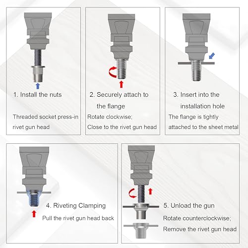 320Pcs SAE Rivet Nut Kit, SAE Nutsert Rivnut Kit,Threaded Inserts for Metal Yellow SAE 320Pcs Kit