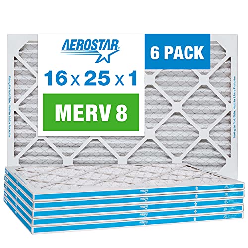 Aerostar Pleated Air Filter Bundle: (6) 15 3/4"x 24 3/4" x 3/4" MERV 8 and (6) 19 3/4" x 19 3/4" x 3/4" MERV 8