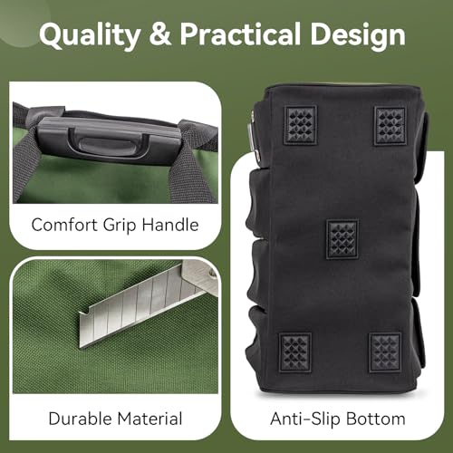 Tool Bag 16 Inch, 18 Pockets Soft Tool Box Organizer, Green