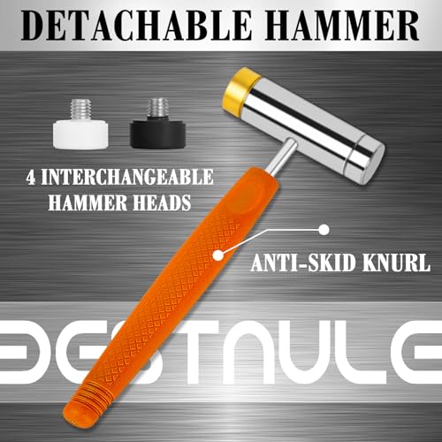 BESTNULE 20pc Enhanced Roll Pin Punch Set with Pivot Pin Tool & Bench Block With Bench Block and Pivot Pin Tool