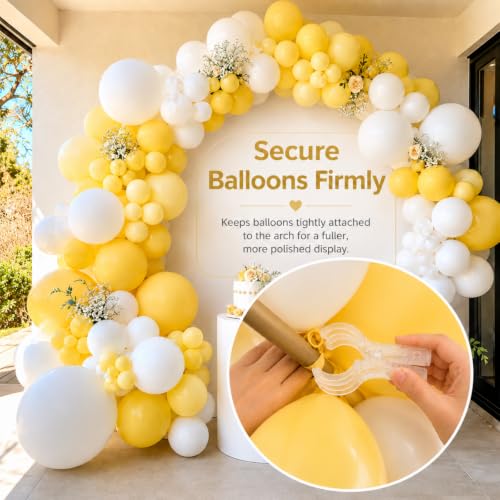 LemonRoad 50 Pack Large Balloon Arch Clips Spring Clamp for Backdrop, Clear