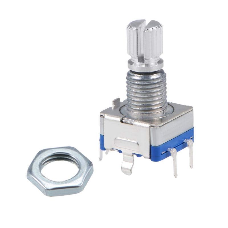 sourcing map 2pcs. 360 degree rotary encoder code switch potentiometer EC11 7 pins 15mm shaft