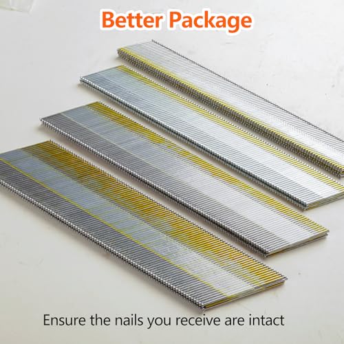 SS304 15 Gauge 34 Degree Angled Finish Nails 1200-Pack 4 Sizes assembly 1200 pcs