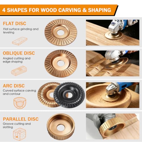 10PCS Complete Wood Carving Disc Set & Rotary Burr, Full Polishing 10