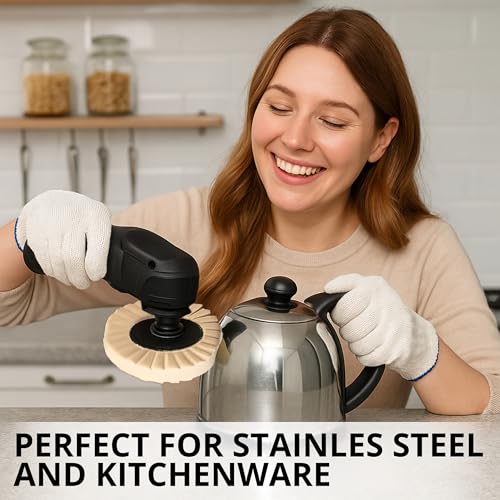 13PCS Aluminum Polishing Kit – 9 Felt Polishing Wheels for Grinder 3 Aluminum Buffing Compound Bars 1 Gloves Angle Grinder Kit for Metal Surface Finishing Rim Detailing DIY Garage Use 13 PCS Beige Set