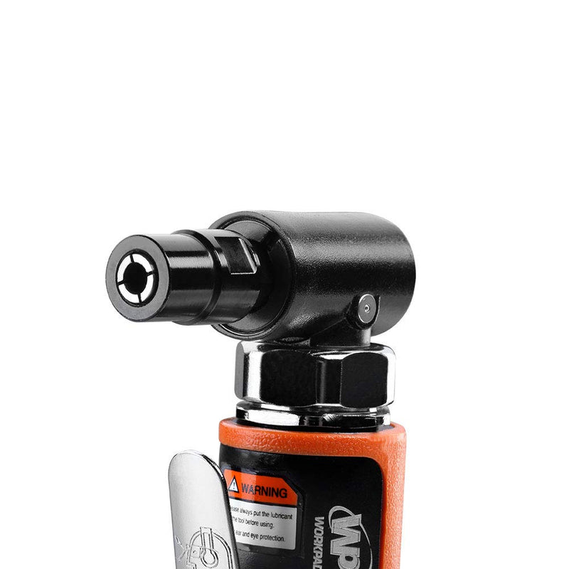 WORKPAD Mini Air Angle Die Grinder，20000 RPM, Mini Pneumatic Tools, Equipped with 1/4-inch, 1/8-inch collets and 2 wrenches