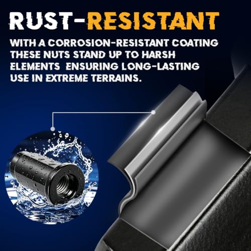 M10x1.25mm Flat Base Wheel Lug Nuts Fit for Arctic Cat, Fit for Bombardier, CAN-AM, Honda, Kawasaki, OE 1781990001, 18Pcs (14mm Head Nuts) Black M10x1.25 18