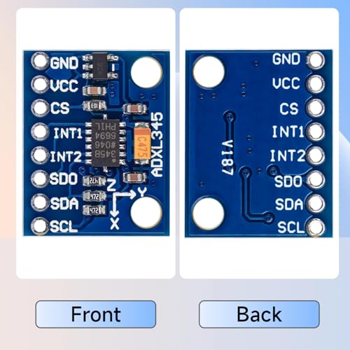 ADXL345 Accelerometer Module with 10cm Cable, 3-Axis Digital Gravity Acceleration/Tilt Module IIC/SPI Transmission Compatible with Arduino - Pack of 2