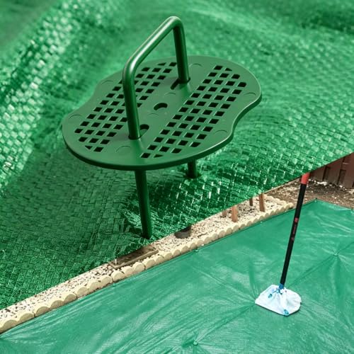 6 Inch Landscape Staples Set, 100Pcs U-Shaped Landscape Staples and 100Pcs Fixing Gasket with 1 Pcs Pick Hook for Weed Fabric & Landscaping, Green