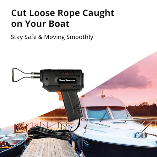 SeaSense Rope Cutting Gun for Fishing, Boating & Camping – 4’ Cord, 1.5 Lbs, 120 V, 100 W & 1.5 A – Lightweight Electric Cutter Tool for Synthetic Rope or Line 4' cord