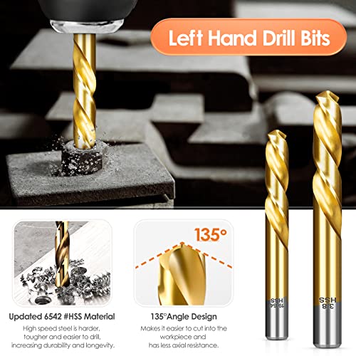 18Pcs Screw Extractor and Left Hand Drill Bits Set, Easy Out Bolt Extractor 18Pcs