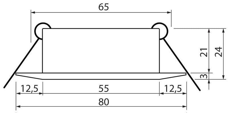 SEBSON recessed spotlights round brushed aluminum pack of 6, installation frame hole diameter 65mm, ceiling spot incl. GU10 socket for LED/halogen silver, set of 12