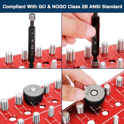 34 Thread Checker Nut and Bolt Thread Checker Standard and Metric Bolt Size and Thread Identifier Gauge Drill Bit Gauge,19 Standard and 15 Metric 8 Drill Bit Sizes