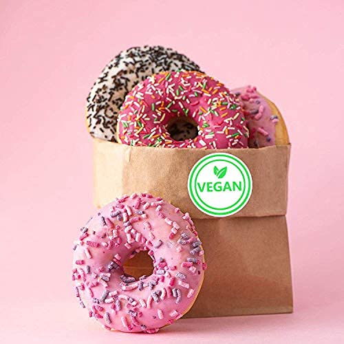 [Australia - AusPower] - Vegan Food Rotation Labels,1.5 Inch Round Circle Dot Vegan Stickers(500 pcs per roll) 