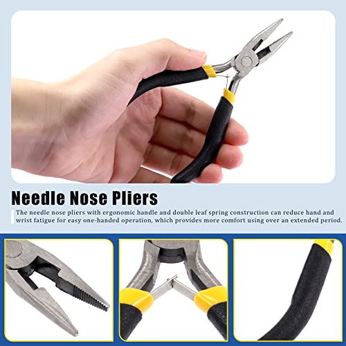 Glarks 216Pcs Pto Pins Shaft Locking Pin and Cotter Pins R Clips Set, 1/4", 5/16", 3/8" Trailer Coupler Pin and Cotter Pin Hairpins with Needle Nose Pliers for Cars Trailers Trucks Lawn Mower