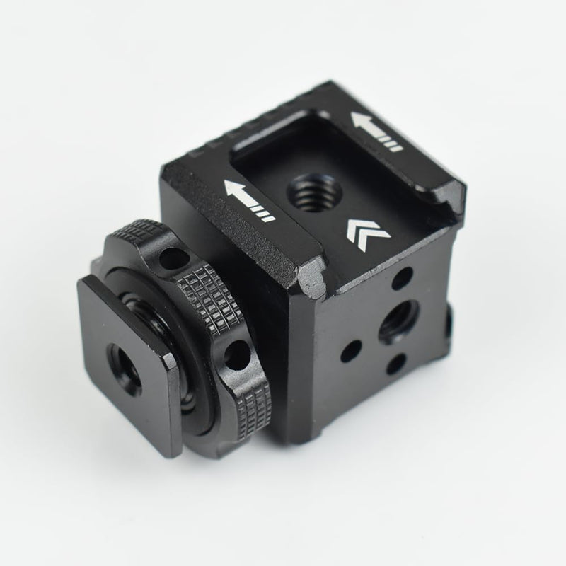 Triple Cold Shoe Mount Bracket, Camera Hot Shoe Mount Adapter with 1/4" Screw Holes for Flash Light Monitor Video Mic Compatible with Canon Nikon Camera Camcorder
