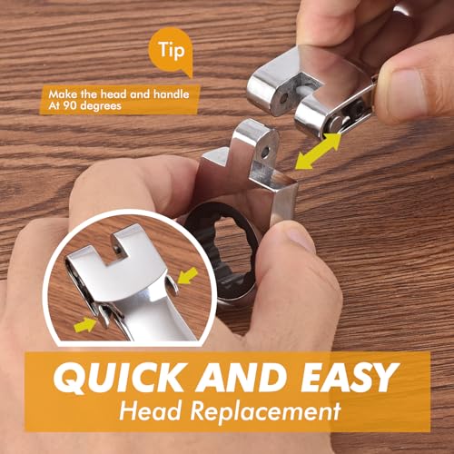 Flex Head Ratcheting Wrench Set, 8-19mm Ratchet Wrench Set with Interchangeable Heads for Mechanic Repair Metric