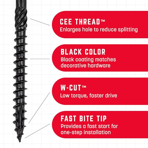 GRK Fasteners RSS™ 5/16 x 6 Rugged Structural Screws, Black, 25 PCS 5/16" x 6"
