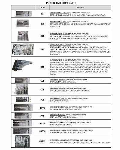 Wilde Tool - PLT 5.NP/VP PLT5.NP/VP 5-Piece Long Taper Punch Set-Vinyl Pouch