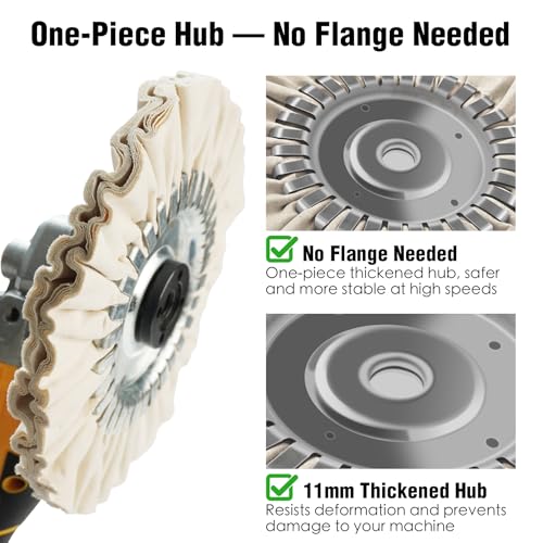 2PCS 8" White Buffing Wheels & 5PCS Metal Polishing Compound Set for Stainless Steel, Aluminum, Chrome, and More - Complete Metal Polishing Kit for Professional Mirror Finish