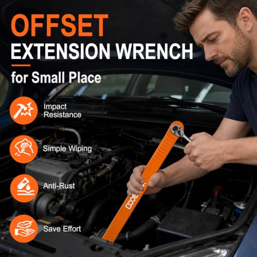 8 Pcs Pro Offset Extension Wrench Set 16.34" with Extension Clamps Tool