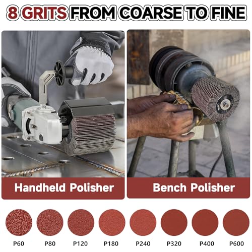 4.7" x 4" Surface Conditioning Tool, 80 Grit Emery Cloth burnishing Wheel 80Grit