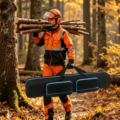 Pole Saw Carrying Case Fits for Dewalt/EGO Power+/Worx/Greenworks Chainsaw Black & Blue