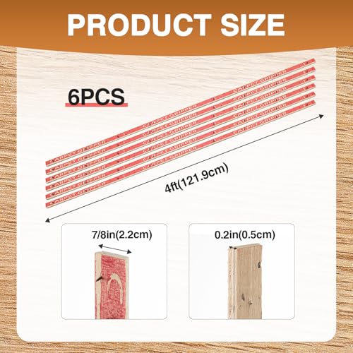 Wesiti 6 Pcs Carpet Tack Strips with Nails Plywood Nailing Strip for Carpet Tufting Tack Strips for Subfloor Stairs Rug (7/8 Inch X 4 ft) 7/8 Inch X 4 ft