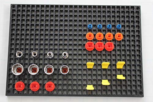 Organizer Genie - Four Black Pegboard Set to organize your Sockets, Wrenches, Pliers, Screwdrivers, Bits and All Other Tools