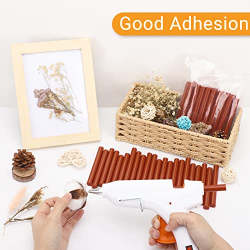 Manarty Black & Brick Red Hot Glue Sticks Full Size, 48pcs 0.43" Dia Hot Melt Glue Sticks Bulk, for Craft DIY Decoration School Project