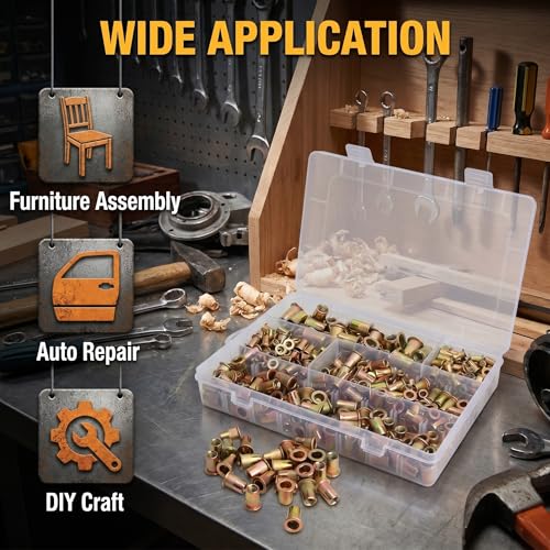 Rivet Nuts Assortment, 440 Pieces Rivet Nuts Set, Metric (M3/M4/M5/M6/M8)