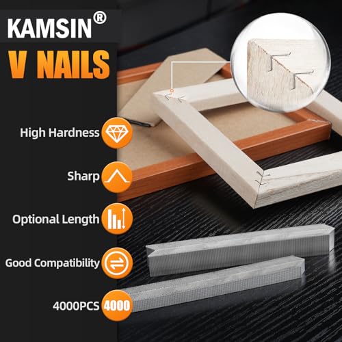 5/16"(7mm) Galvanized V Nails 30 Gauge Picture Frame Nails, 4000PCS 7mm