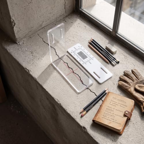 Crack Monitor, Precise ABS Acrylic Standard Crack Gauge Monitor, Multifunctional Portable Crack Monitor, Practical Measuring Tool for Corners