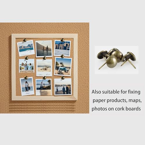 200PCS 5/8" Upholstery Tacks Furniture Nails Pins, 16×20mm Decorative Furniture Tacks, Round Head Furniture Thumb Pushpin DIY Tacks for Upholstered Furniture Cork Board, Bronze