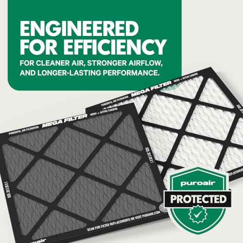 PuroAir MegaFilter 20x25x1 Air Filter MERV 13 HVAC Furnace Filter (2-Pack) 20" x 25" x 1" 2 Pack