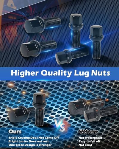 ECCPP 14x1.5 Wheel Lug Bolts 20pcs for Volkswagen Beetle 1998-2019