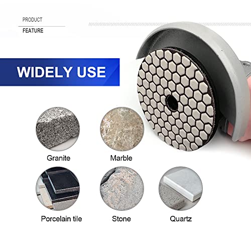 SHDIATOOL Dry Diamond Polishing Pads 4 Inch Set and Core Drill Bits 1-3/8 Inch