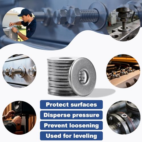 40 Pcs 1/2" Fender Washers Stainless,1/2" ID x1.43 OD x 0.1" Thick 1/2" x 1.43"OD x 0.1"T 40