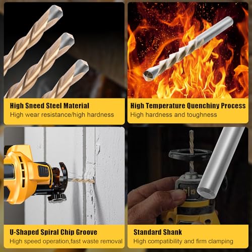 Upgrade 100 Pcs Drywall Bit, 5/32 Inch Drywall Drill Bit for Wood, Drywall Cutting Bit, Drywall Guide Point Cutting Bits, Drywall Router Bits for Use with Spiral Saw 5/32 inches