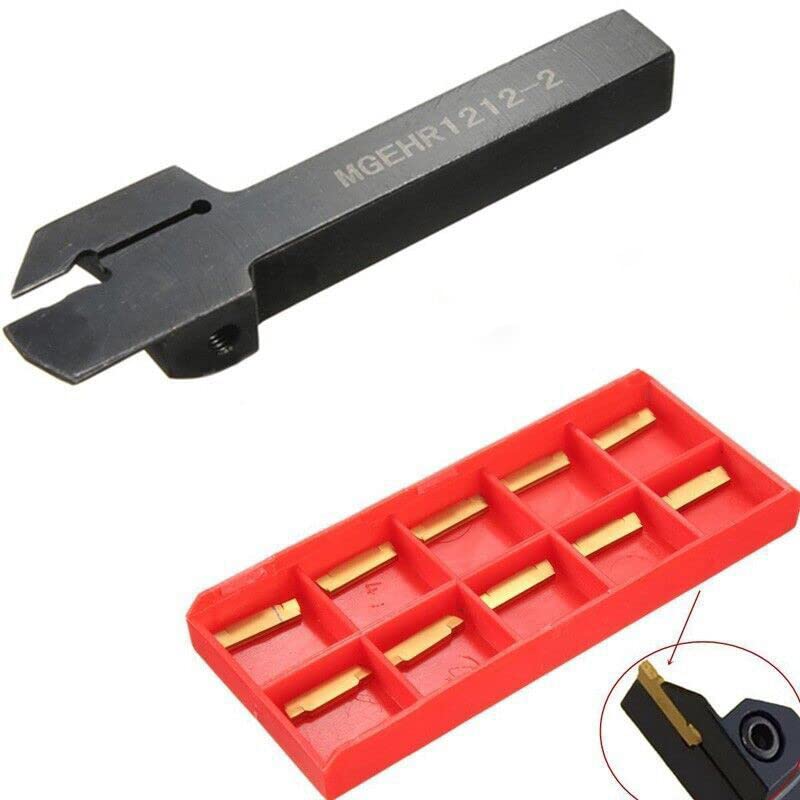 Maizoon CNC Lathe Turning Tool Holder MGEHR1212-2 12 x 100mm Boring Bar + 10pcs MGMN200-G Carbide Insert High Hardness Cutter DZ10